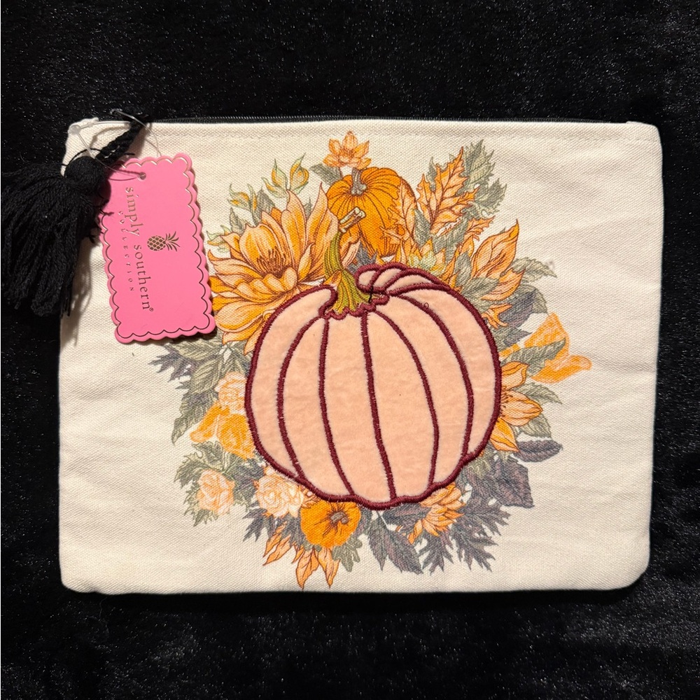 NWT Simply Southern Pumpkin zipper Pouch